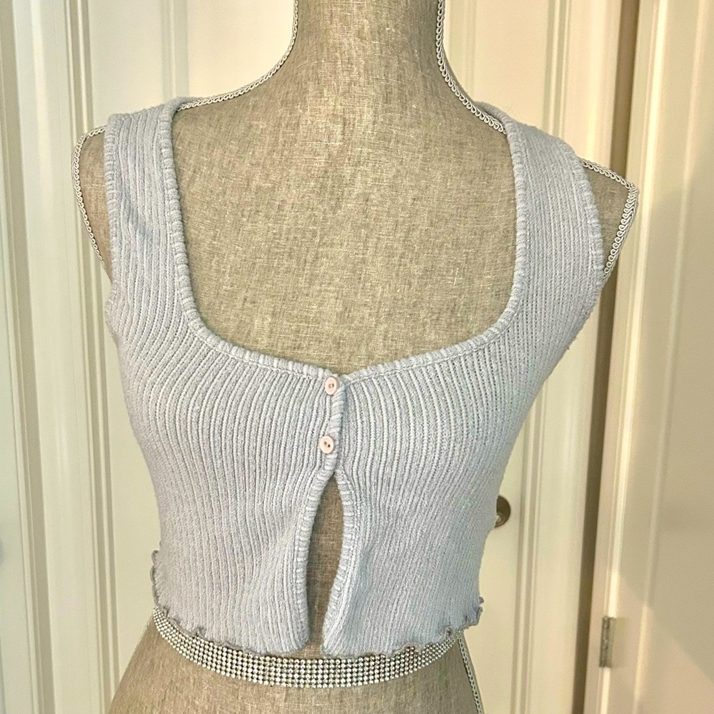 I. JOAH ❤️ LADIES’ Gray Ribbed Crop Top Size Medium